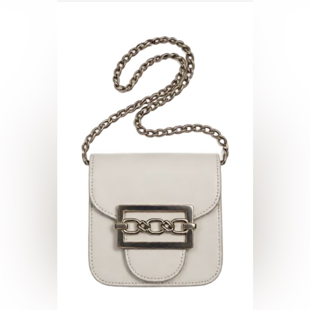 White Gold Chain Strap Mini Bag